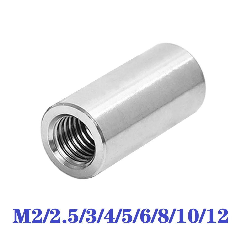 1-10pcs Coupling Nut M2 M2.5 M3 M4 M5 M6 M8 M10 M12 Stainless Steel 304 Extend Long Round Nuts