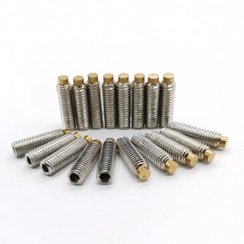 1-10pcs M2M2.5M3M4M5M6M8M10M12 stainless steel hex socket brass set screw
