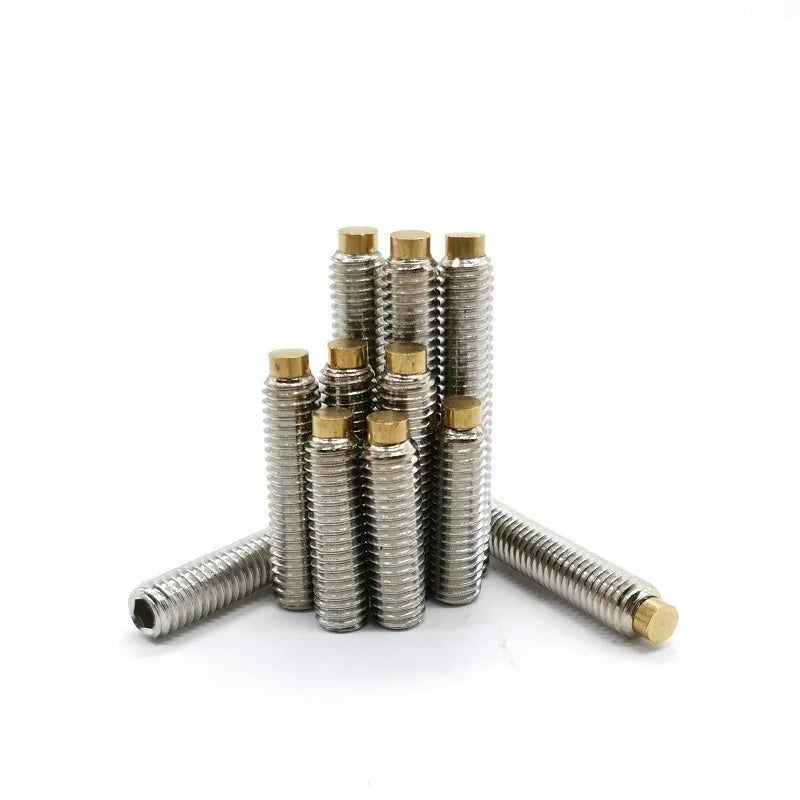 1-10pcs M2M2.5M3M4M5M6M8M10M12 stainless steel hex socket brass set screw