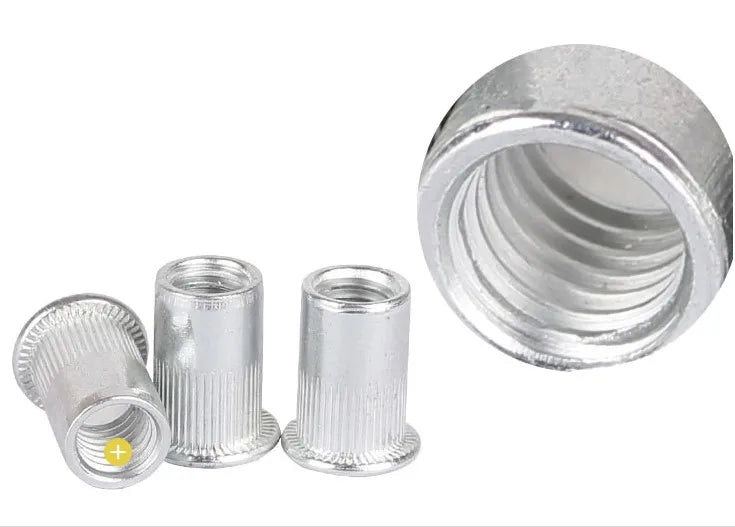 10-50pcs M3 M4 M5 M6 M8 M10  Flat Head Threaded aluminum Rivet Insert Nutsert Cap Rivet Nut