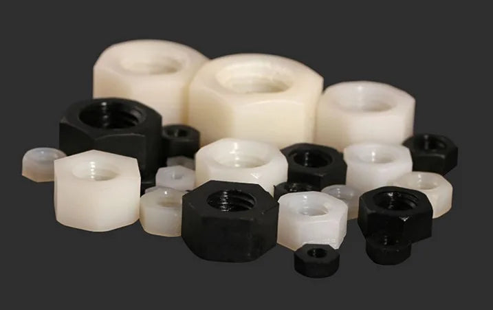 1000PCS DIN934 M2 M2.5 M3 M4 M5 M6 M8 White Or Black nylon plastic hex nut