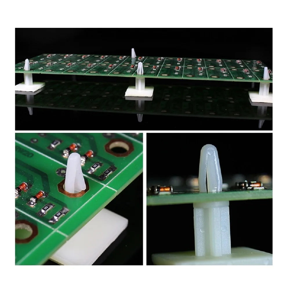 1000Pcs HC-5/6/8/9/11/13/16 3mm Nylon Plastic Stick On PCB Spacer Standoff Locking Snap-In Posts Fixed Clips Adhesive
