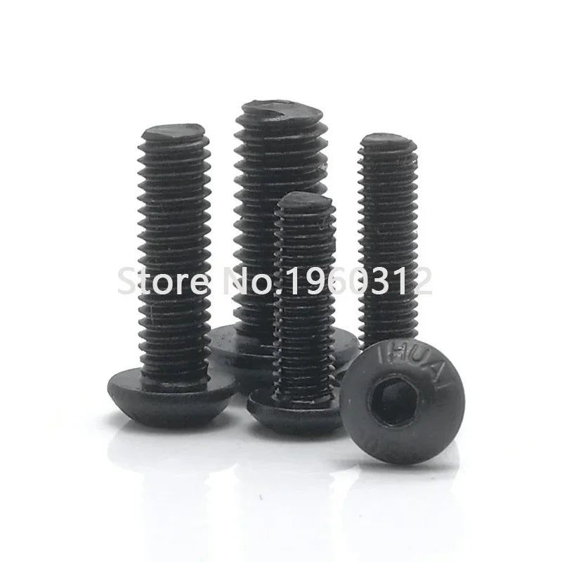 1000Pcs M3*10 / 9mm ISO7380 Stainless Steel 304 or Black 10.9 grade Round Head Screws Mushroom Hex Socket Button Head Screw Bolt