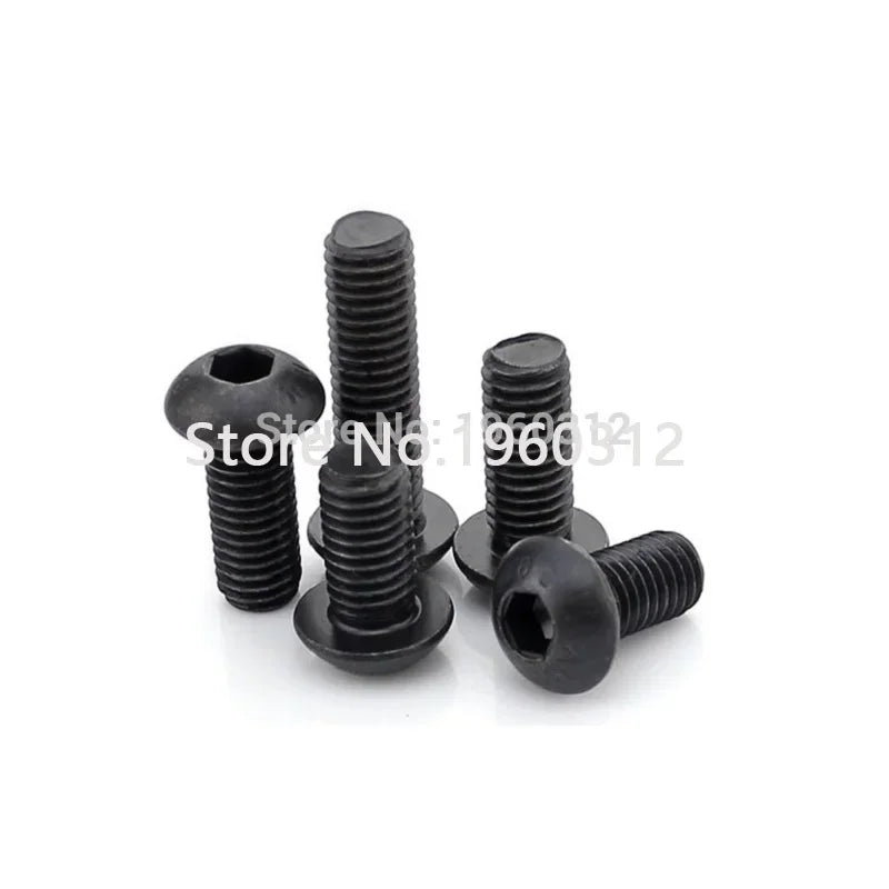 1000Pcs M3*10 / 9mm ISO7380 Stainless Steel 304 or Black 10.9 grade Round Head Screws Mushroom Hex Socket Button Head Screw Bolt
