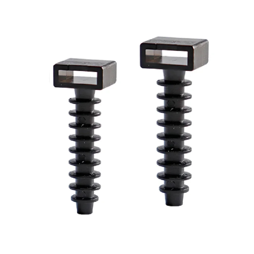 100pcs Black and white CH-6/8 gecko cable tie holder nylon bundle made of toothed cable tie seat factory
