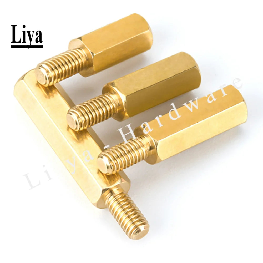 100pcs  Brass Standoff Spacer M3 xL  Male  +3/4/6/8mm Long Lasting High Quality
