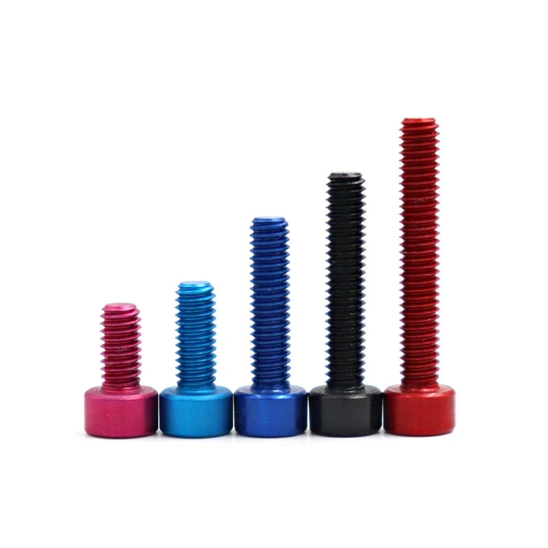 10pcs 7075 Aluminum screws DIN912  M3M4*6/8/10/12/14mm colourful aluminum hex socket cup machine screw