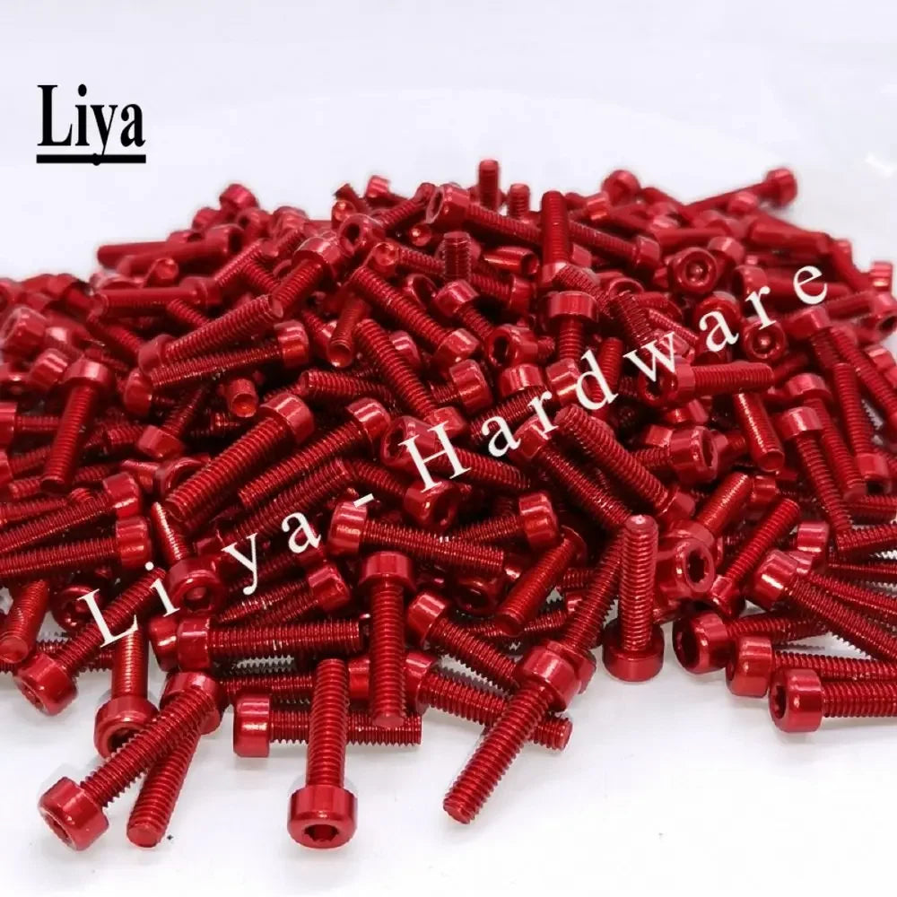 10pcs 7075 Aluminum screws DIN912  M3M4*6/8/10/12/14mm colourful aluminum hex socket cup machine screw