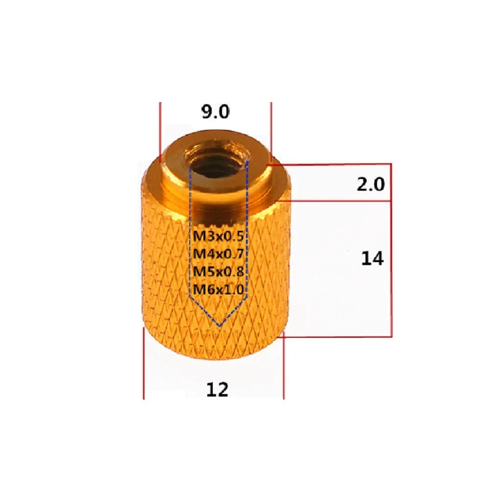 10pcs  M3 M4 M5 M6 colourful aluminum blind hole thumb nut lengthening and heightening round knurled handle nut
