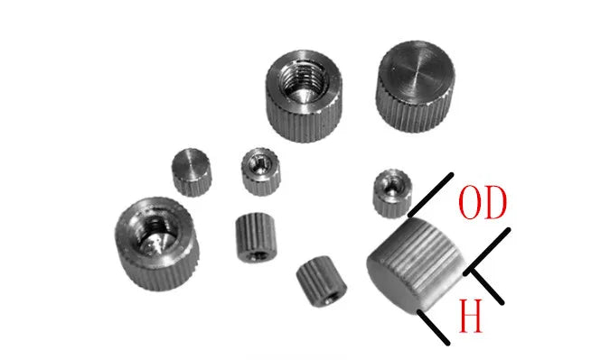 10pcs/lot  M2 M2.5 M3 M4 m5 m6 stainless steel small head knurled thumb nut hand tighten nut