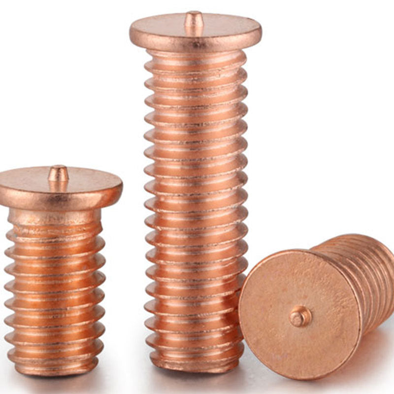 M3/M4/M5/M6/M8 Copper Plated Headless Welding Nails Welding Screws Spot Welded Screw Bolts round flat head weld nail for Metal Fabrication & Automotive
