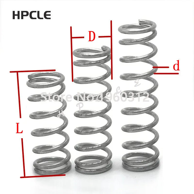 20pcs wire diameter = 0.5mm OD =6mm Stainless Steel Micro return Small Compression anti corrosion extension springs L=10-50