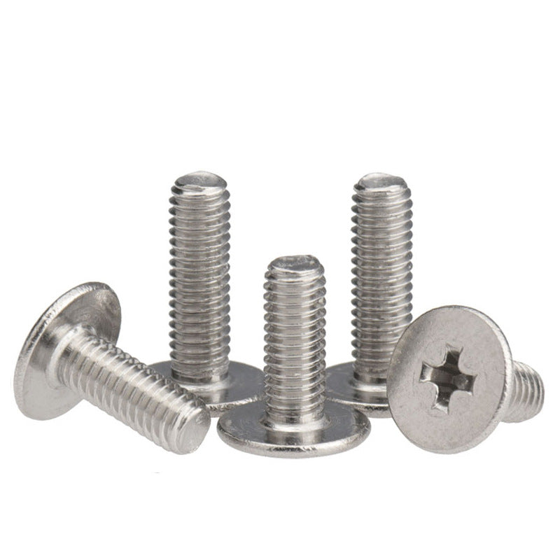 M2 M3 M4 M5 304 Stainless Steel Large/Thin Flat Head Cross Screws Small Screws for DIY Hardware Furniture Woodworking Electronic Device Assembly