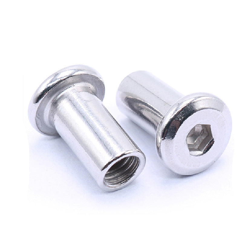 M3M4M5M6 304 stainless steel chamfered splint nut flat head hexagonal lock furniture nut splint nut for Cabinet & Furniture Assembly