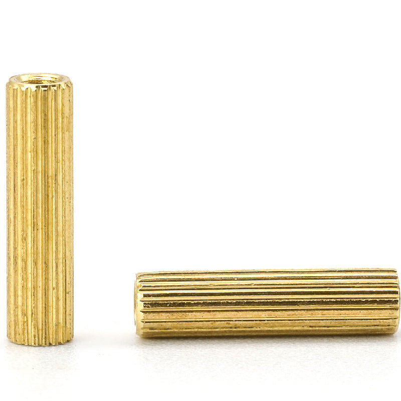 Cylinder double pass knurled copper column copper screw main board isolation column support column lengthened copper nut column M2
