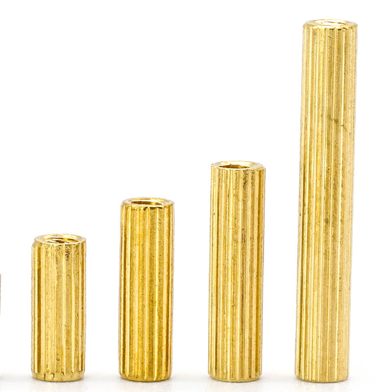 Cylinder double pass knurled copper column copper screw main board isolation column support column lengthened copper nut column M2