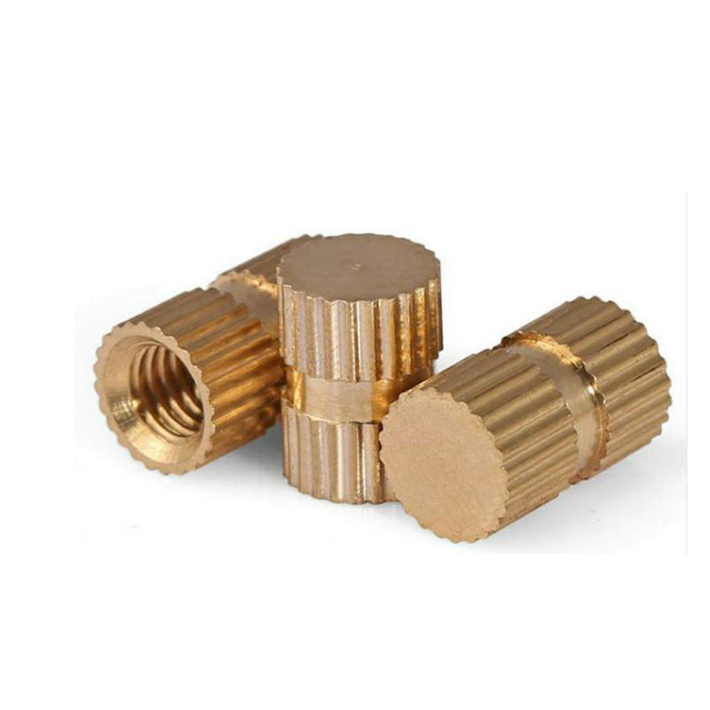 M3-M4-M6-M8 Copper Knurled Threaded Inserts Blind Hole Embedded Nuts for Injection Molding Applications