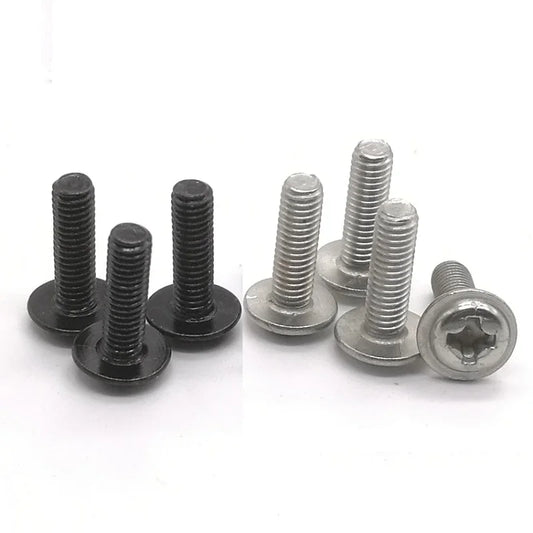 50Pcs M2 M2.5 M3 M4 PWM DIN967 304 or Black Pan Padded Screws Referral Computer Case Chassis Fixed Motherboard Screws With Pad