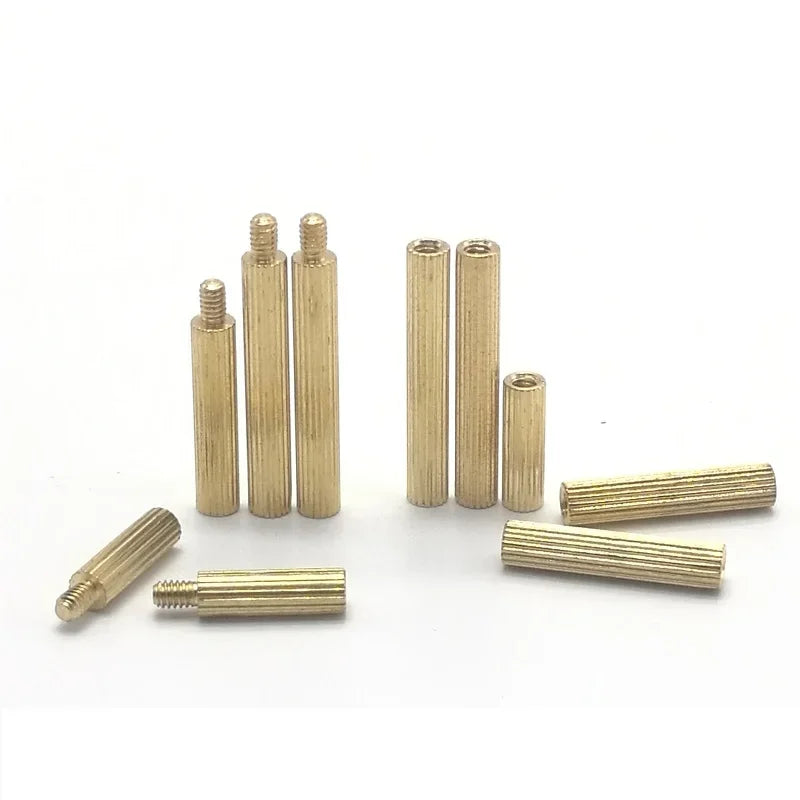 50pcs M2*L L= 3mm to 30mm 2mm thread Brass Round Standoff Spacer Female Female M2 Brass Threaded Spacer