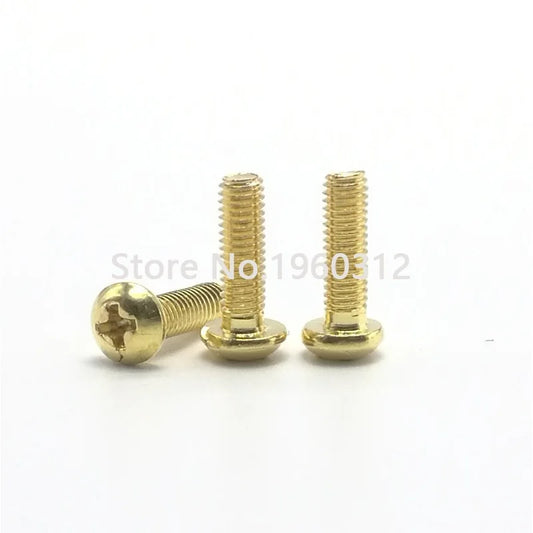 50pcs  M2 M2.5 M3 M4 DIN7985 GB818 Brass Cross Recessed Pan Head PM Screws Phillips Screws