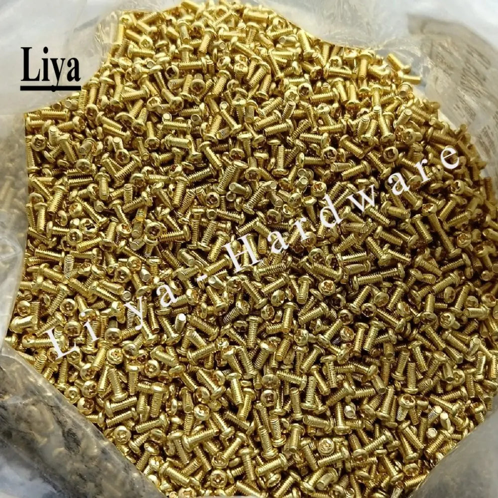 50pcs  M2 M2.5 M3 M4 DIN7985 GB818 Brass Cross Recessed Pan Head PM Screws Phillips Screws