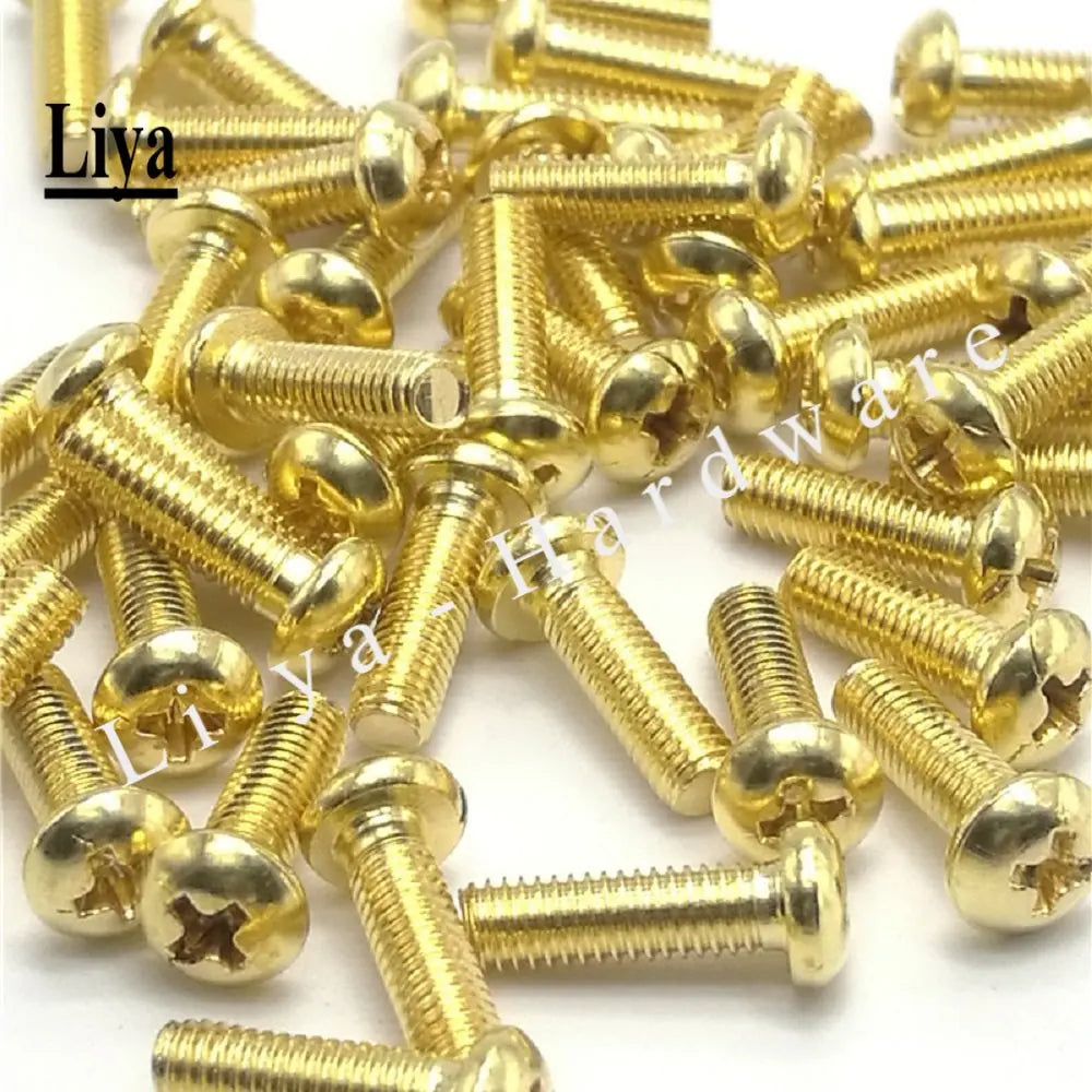 50pcs  M2 M2.5 M3 M4 DIN7985 GB818 Brass Cross Recessed Pan Head PM Screws Phillips Screws