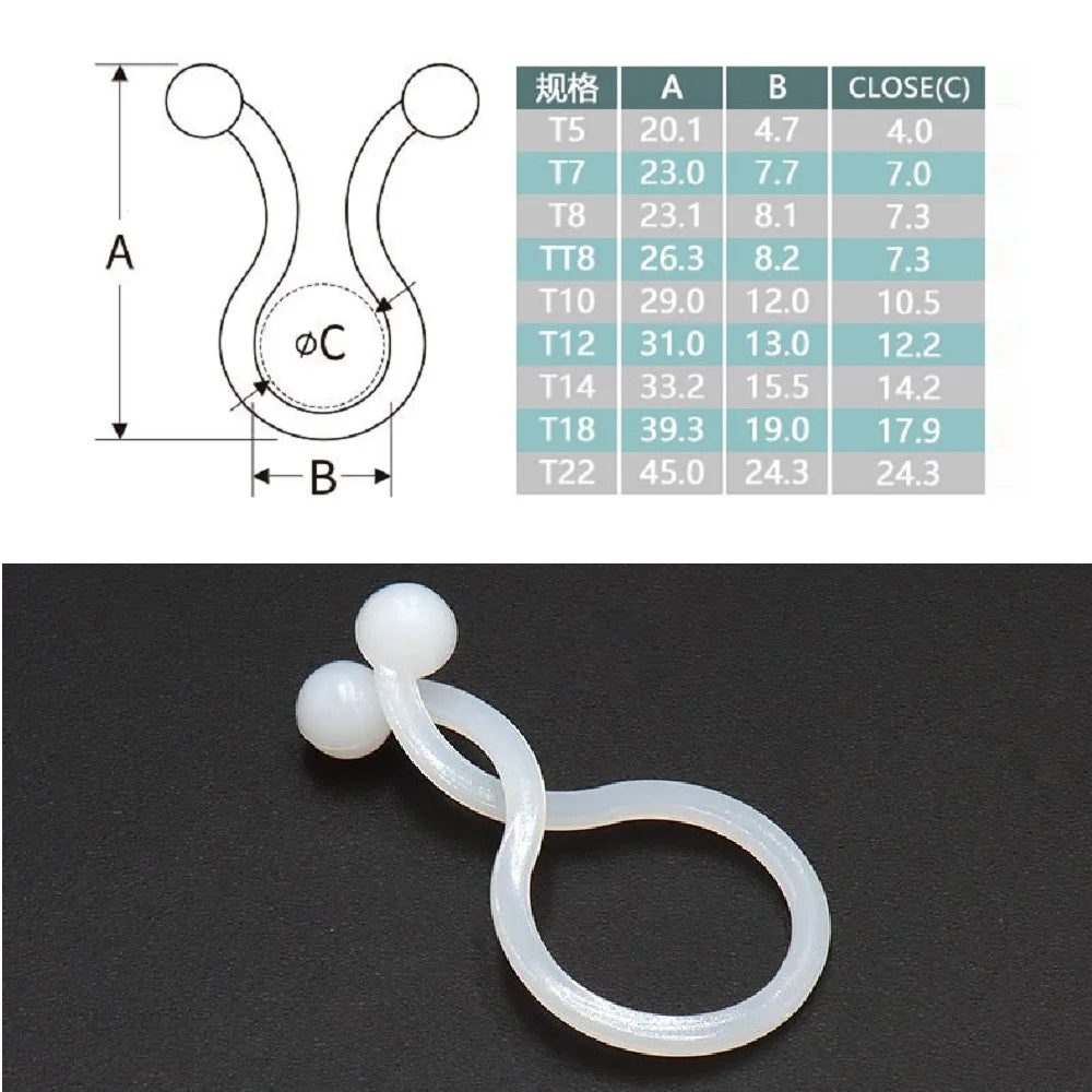 50pcs T Series Twist Ring Wire Clip Wire Buckle Nylon Clip Twist Wire Buckle Computer Peripheral Finishing