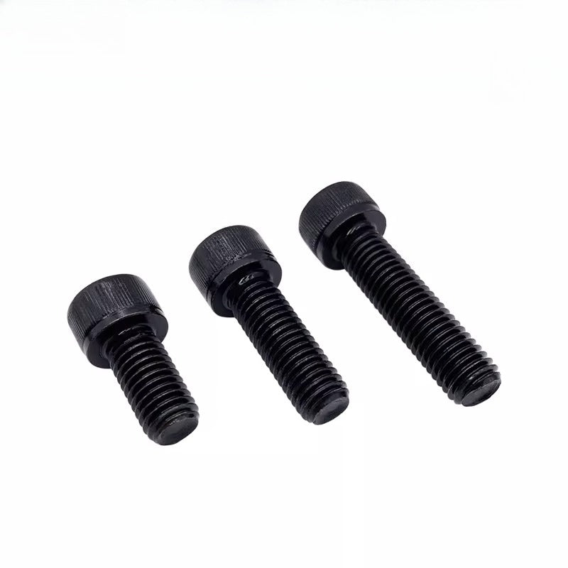 DIN912 M12×1.25 Black 304 Knurled Screw Fine Thread Cylindrical Head Hex Machine Screw