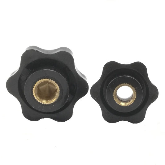 5pcs M5 M6 M8 M10 Plum Bakelite Hand Tighten Nuts Handle Thread Star Mechanical Black Thumb Nuts Clamping Knob Manual Nuts