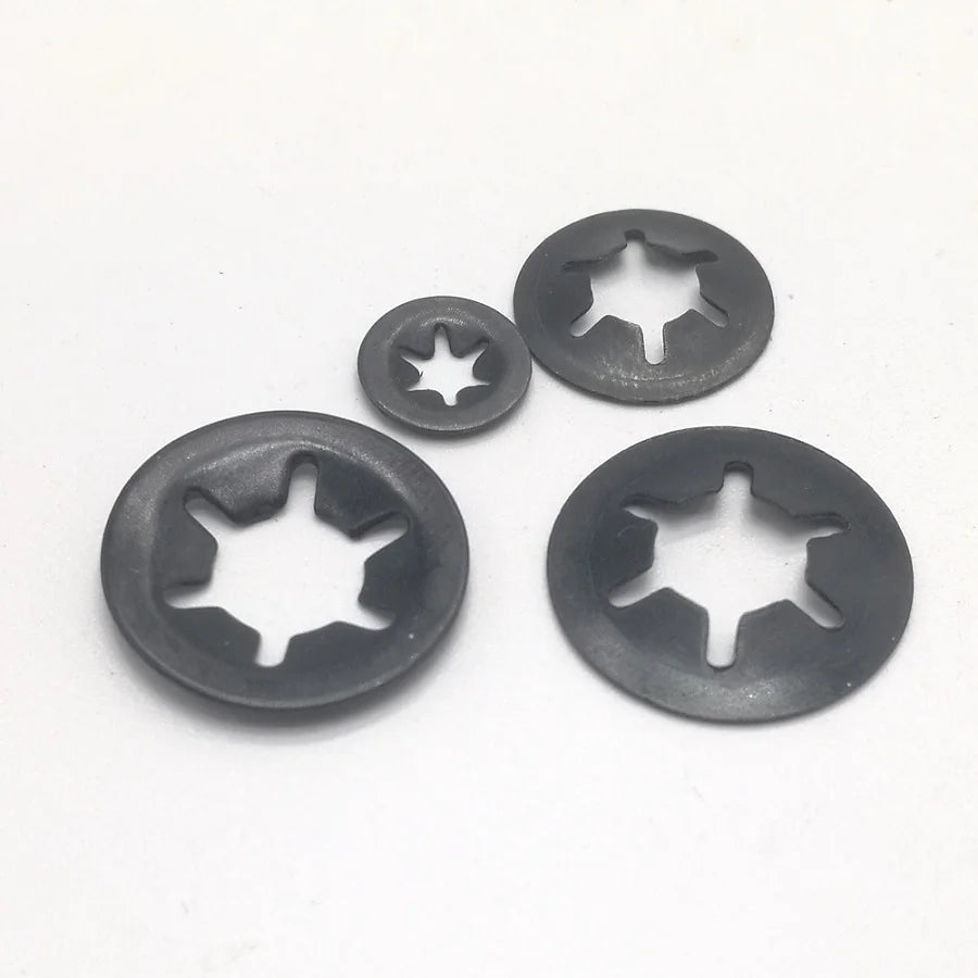 65Mn M3 M4 M5 M6 M8M10 Tooth Starlock Push On Locking Washers Speed Clips Fasteners Assortment Kit Quick Speed Locking Washers