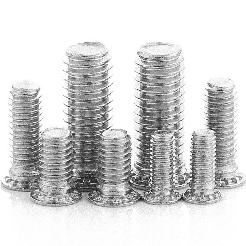 M3/M5/M6/M8 304 stainless steel press riveting screw flat head press riveting screw flat round head platen bolt press rivet for Sheet Metal & Electronics