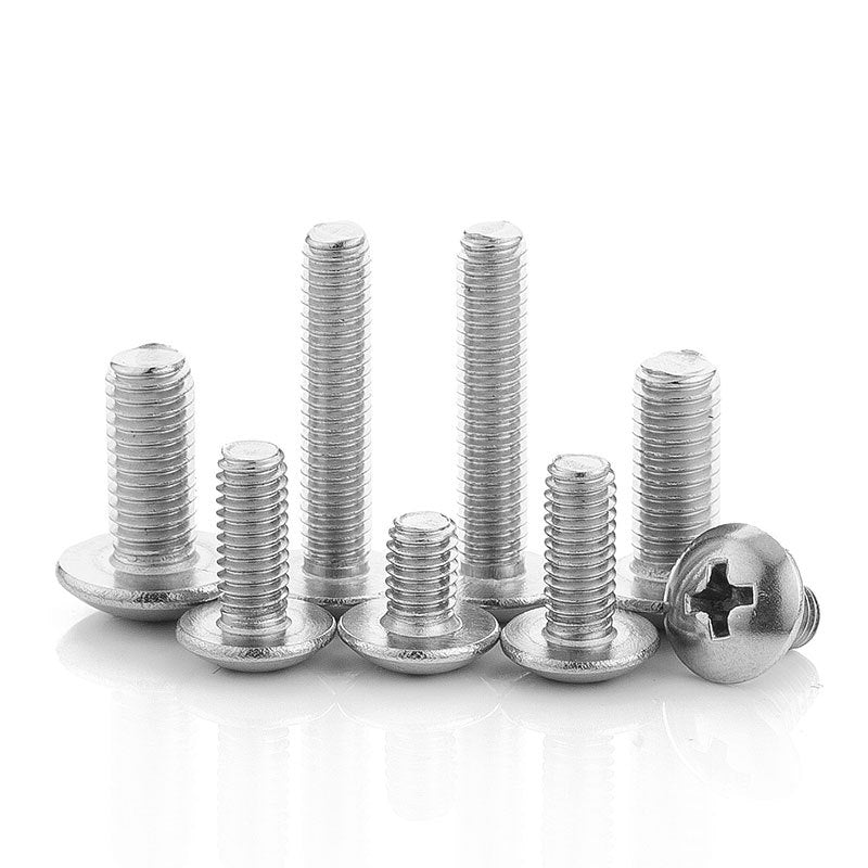 M2-M6 Nickel-Plated Cross Groove Screws Assortment Large Flat Head/Round Umbrella Head/Mushroom Head Machine Screws & Bolts for Furniture Assembly/Electronic Device Repair/Woodworking/Cabinet Installation