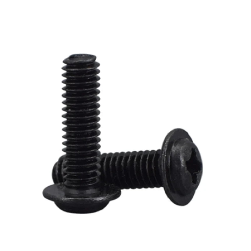 50Pcs M2 M2.5 M3 M4 PWM DIN967 304 or Black Pan Padded Screws Referral Computer Case Chassis Fixed Motherboard Screws With Pad
