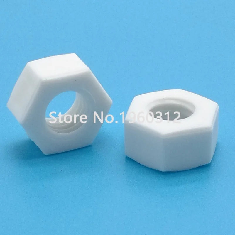 10-50pcs M3M4M5M6M8M10M12 plastic Hex nuts PP Polypropylene nut insulation Corrosion protection Plastics screw cap