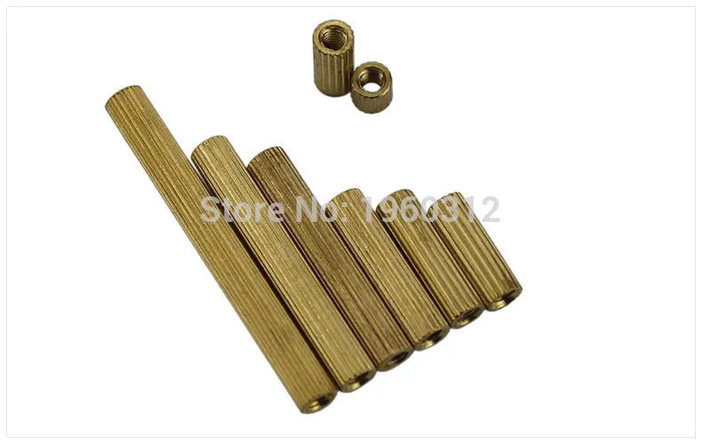 50pcs M2*L L= 3mm to 30mm 2mm thread Brass Round Standoff Spacer Female Female M2 Brass Threaded Spacer