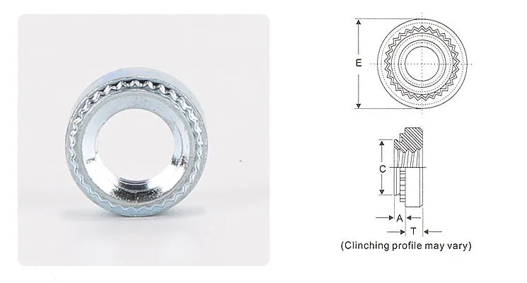 50pcs M2 M2.5 m3 M3.5 M4 M5   Slab Thickness 1.4mm 1.0mm 0.8mm Carbon Steel Rivnut Self-Clinching Insert Nutsert Press Rivet Nut