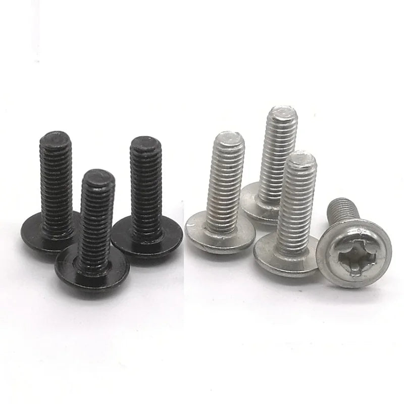 50Pcs M2 M2.5 M3 M4 PWM DIN967 304 or Black Pan Padded Screws Referral Computer Case Chassis Fixed Motherboard Screws With Pad