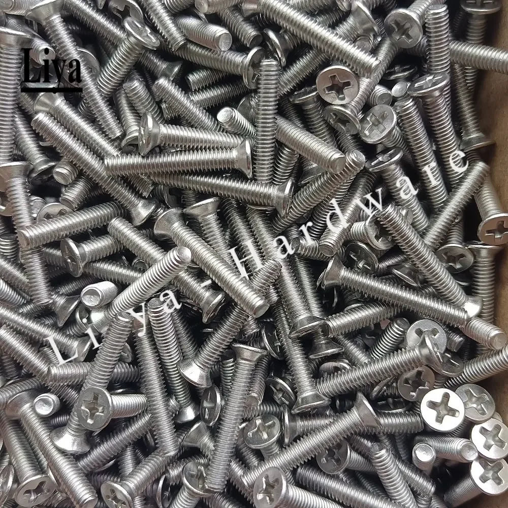 KM GB819 DIN965 m1 m1.2 m1.4 m1.6 m2 m2.5 m3 m4 m5 stainless steel 304 phillips flat countersunk  head micro machine screw