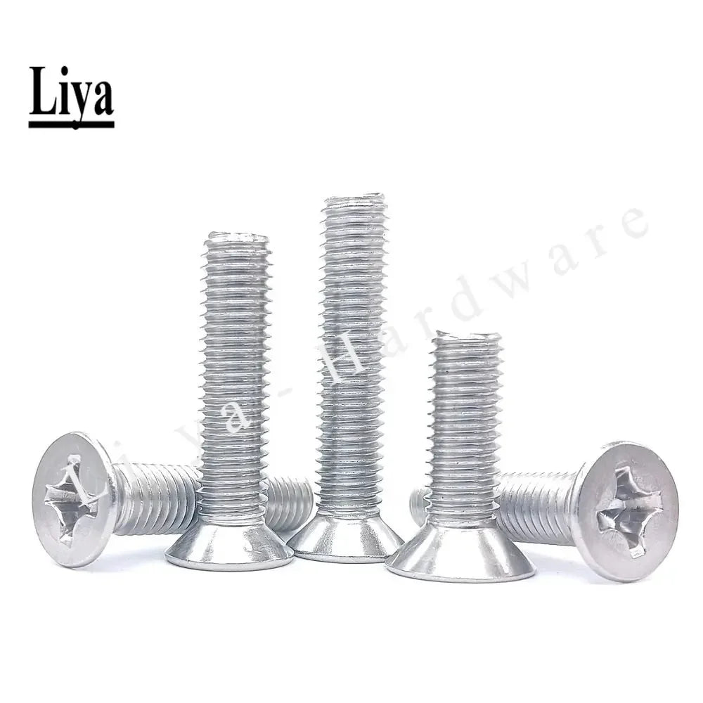 KM GB819 DIN965 m1 m1.2 m1.4 m1.6 m2 m2.5 m3 m4 m5 stainless steel 304 phillips flat countersunk  head micro machine screw