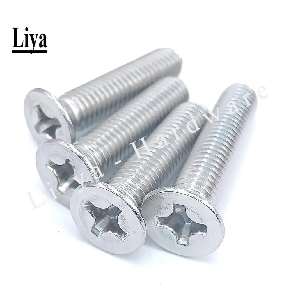 KM GB819 DIN965 m1 m1.2 m1.4 m1.6 m2 m2.5 m3 m4 m5 stainless steel 304 phillips flat countersunk  head micro machine screw