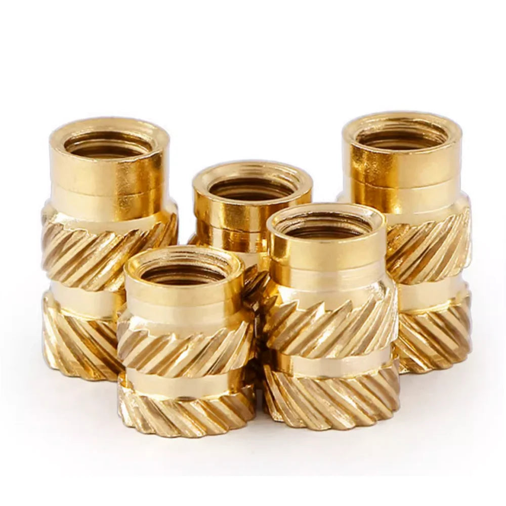 M1 M1.4 M1.6 M1.7 M2 M2.5 M3 M4 M5 M6 M8 Thread Heat Insert Brass Nut Hot Melt Knurled Injection Molding Embedment Copper Nut