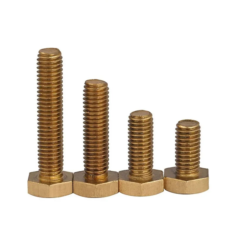 M3 M4 M5 M6 M8 Metric Threaded DIN933 External Hex head  Brass screw Outer  six corner bolts Hexagon bronze  not copper  screws