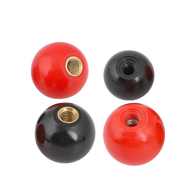 M4/M5/M6/M8/M10/M12 Bakelite Ball Handle Nut Shaking Handwheel Handle Ball Nut Red Black Ball for Industrial Equipment & Mechanical Handwheels
