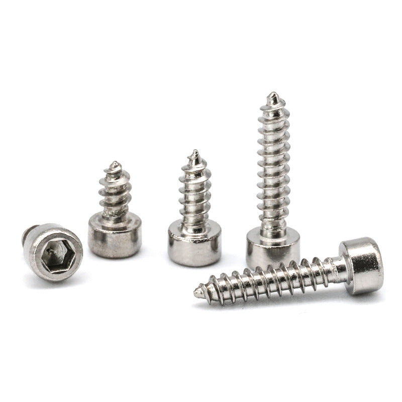M2/M3/M5 8.8 Full-tooth nickel-plated cup head inner hexagonal self-tapping screws cylindrical head furniture self-tapping screws for Furniture Assembly