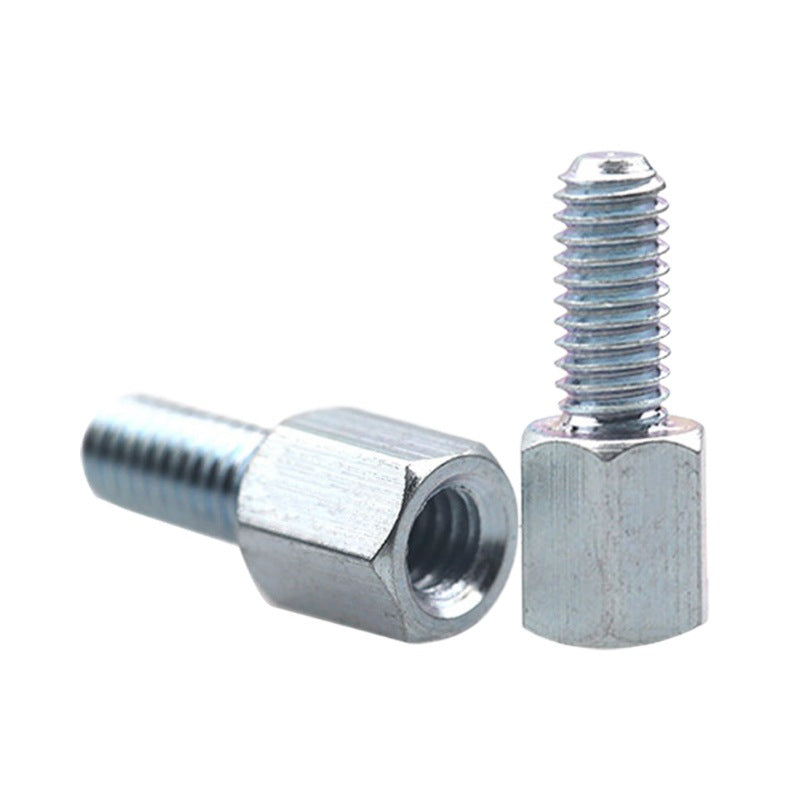 M3/M4/M6 Galvanized Iron Hexagon Single Head Stud External Teeth Yin Yang Isolation Column for Electronic Component Spacing & Connection