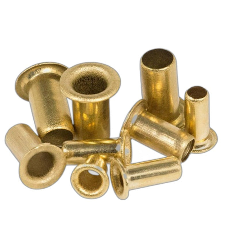 Φ2/Φ3 Hollow Copper Corn Rivets – Brass Hollow Core Through Rivets, Air Eye Buckle for Leather & DIY Crafts