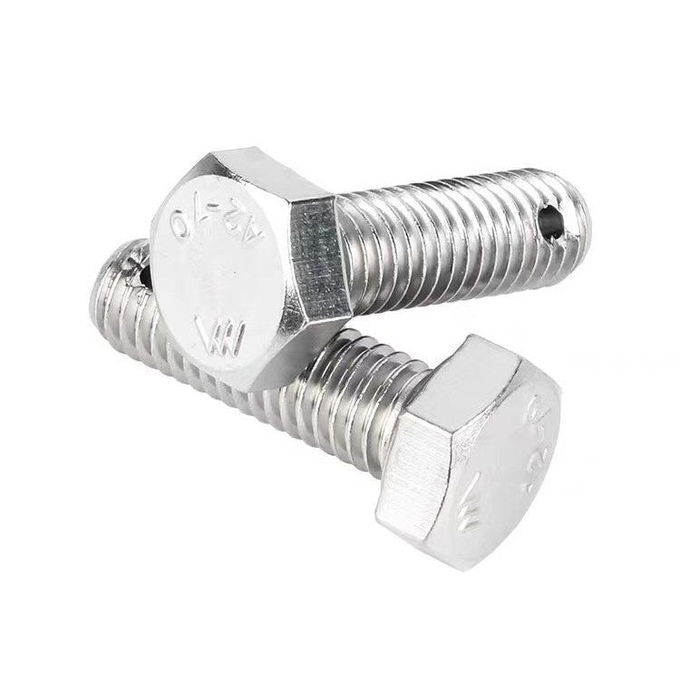 M6/M8/M10/M16 GB31.1 304 stainless steel tail outer hexagon screw screw with hole shaft punching bolt for Equipment Installation