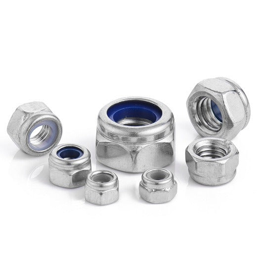 M3 M4 M5 M6 Galvanized Iron Nylon Insert Hex Lock Nuts Anti-Loose Self-Locking Nuts for Machinery & Furniture