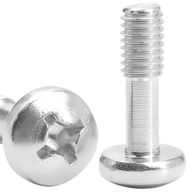 M4/M5/M8 304 stainless steel round head loose screw cross groove anti-loose half tooth pan head machine tooth screw for Industrial & Hardware
