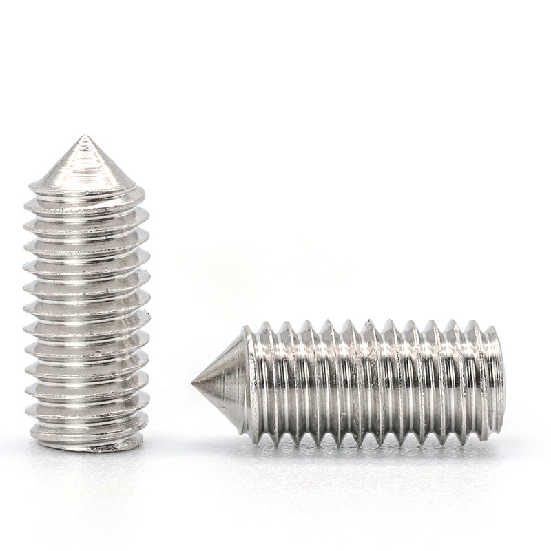 M2.5-M5 304 Stainless Steel Pointed Set Screws Hexagon Tip Rice Screw Positioning Grub Screws for Machinery Repair/Equipment Calibration/DIY Metal Craft/Industrial Fastening